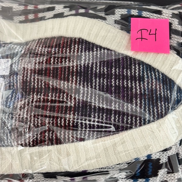 Robert Bruce VTG XL Geometric Knit Cardigan Sweater 80s Y2K Pattern Black White - Picture 15 of 15